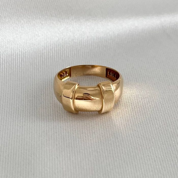 انگشتر طلا آینه ای مدرن ساده - Image 2