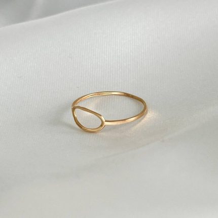 انگشتر زنانه طلای 18 عیار بیضی توخالی مینیمال