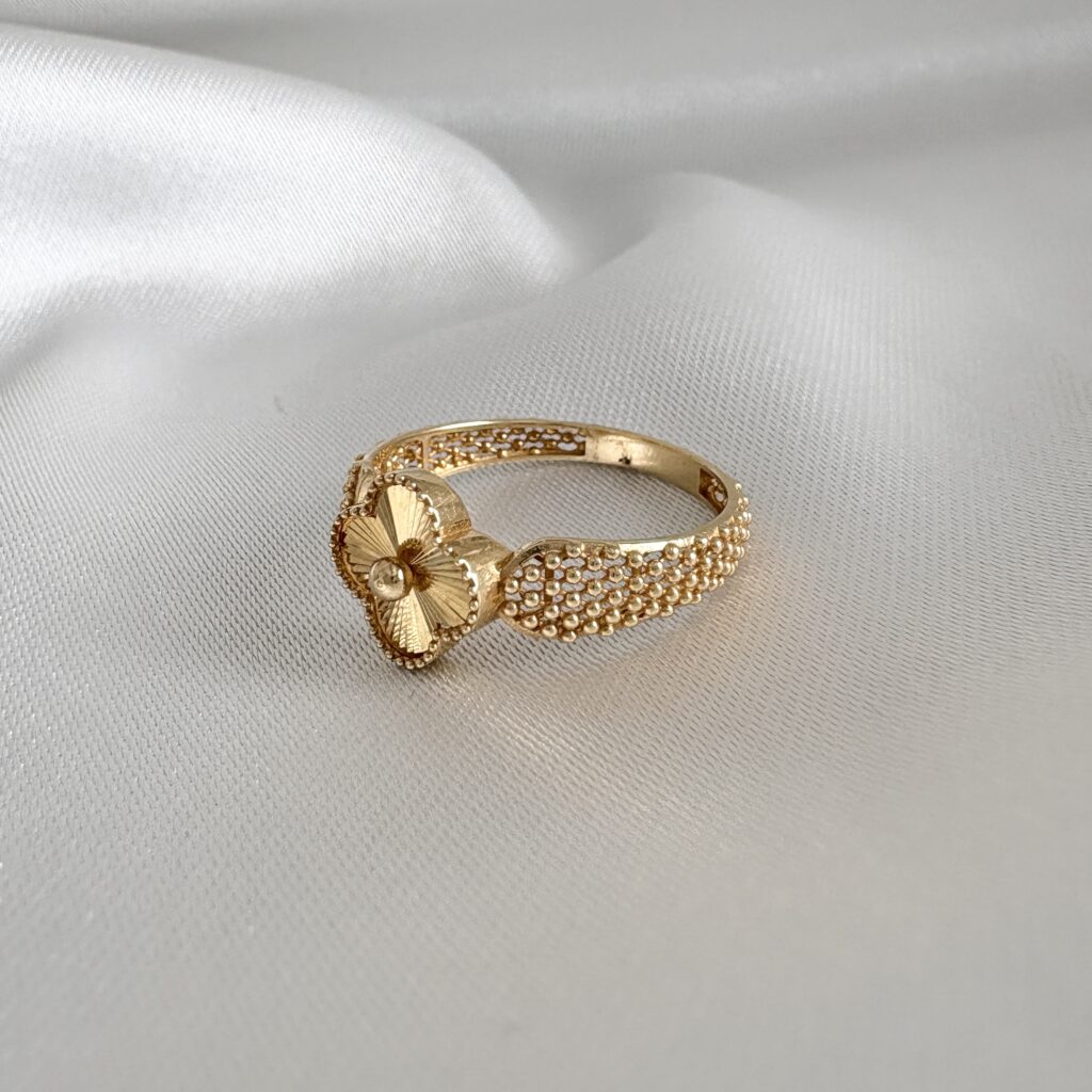 yunagold-gold-ring-YG1256-1 انگشتر طلای زنانه ونکلیف تراش 18 عیار